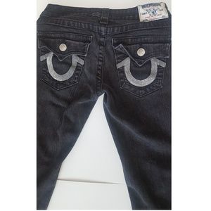 Black True Religion Jean with Silver Detail